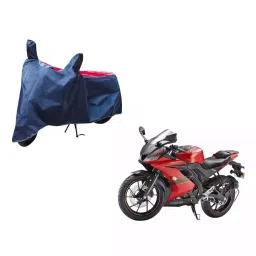 Auto Pearl Waterproof Two Wheeler Cover For Yamaha R15 V3 (Red & Blue)-image-91
