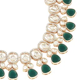 AMI Gold-Plated Kundan Stones & Austrian Diamonds -Studded Jewellery Set image 4
