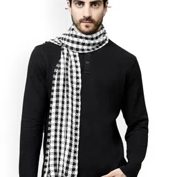 TEEMOODS Men Checked Cotton Mufflers-image-10