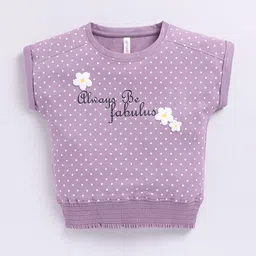 giniekids Girls Polka Dot Print Extended Sleeves Cotton Blouson Top-picture-41