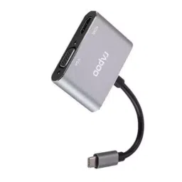 Rapoo Aluminium Alloy USB-C 2 in 1 Multi Function Adaptor Grey, XD10V image 3