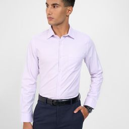 Peregrine by Pantaloons Men Textured Spread Collar Pure Cotton Formal Shirt-image-28