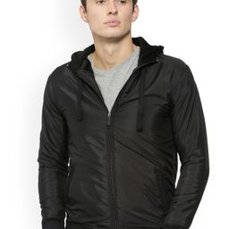 Campus Sutra Men Black Solid Bomber-image-60