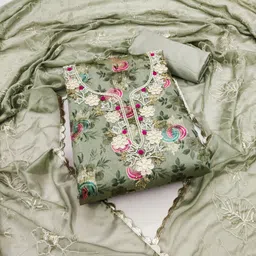 Blissta Embroidered Unstitched Dress Material-image-41