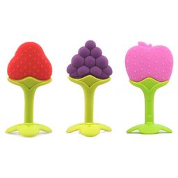 Enorme Silicone Strawberry Apple & Grapes Shape Teether Pack of 3 - Multicolour-28