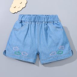 Kookie Kids Denim Shorts Embroidery Design - Blue-image-60
