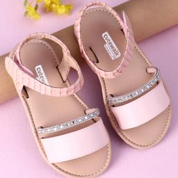 Cute Walk by Babyhug Sandals with Studded Lace - Pink-image-95