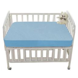 Trance Home Linen Cotton Terry Waterproof Crib Protector | Baby Mattress / Bed Protector (28x52 Inch,Sky Blue)-Pack of 2-13