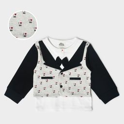 Mi Arcus 100% Cotton Jacquard Full Sleeves I Love Dad Printed & Knitted Shirt - Black-image-32