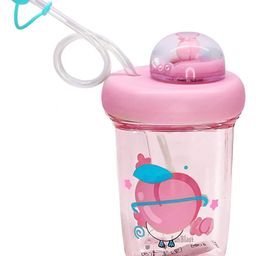 FunBlast Cute Peach Theme Tumbler with Lid and Straw  390 ml-image-73