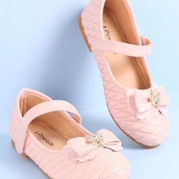 Pine Kids Ballerina with Velcro Closure & Bow Applique- Pink-image-72