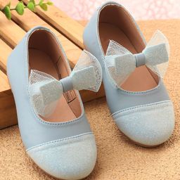 Babyoye  Slip On Ballerina with Bow Applique- Light Blue-image-26