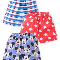 Babyhug Disney Cotton Boxers With Mickey Mouse Family Print Pack of 3 - Multicolour-image-59