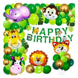 Bubble Trouble Jungle Theme Birthday Decoration - Large 79 Pcs | Animal Theme Birthday Party Decorations | Happy Birthday Banner | Animal Balloons for Decoration | Birthday Balloons for Decoration-image-93