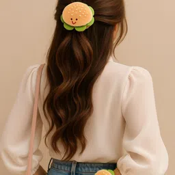 Haute Handles Burger Plush Scrunchie Ponytail Holders-picture-48