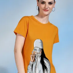 Moda Rapido Women Printed Bio Finish Raw Edge T-shirt-picture-13