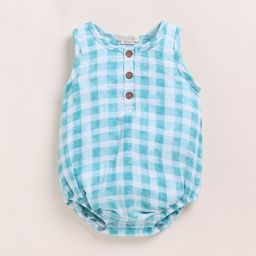 COT & CANDY Girls Checked Organic Cotton Bodysuit-image-20