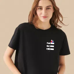 Moda Rapido Women Graphic Printed Round Neck Cotton T-shirt-picture-8