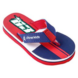 Pine Kids Slip On Flip Flops With Number Print - Red & Blue image 3