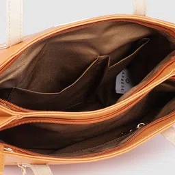 Caprese Brown Solid Structured Shoulder Bag image 4