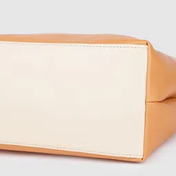 Caprese Brown Solid Structured Shoulder Bag image 5