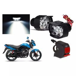 Cartronics 9 Led Shilon Fog Light White With On/Off Swich For Hero Splendor iSmart BS4-36