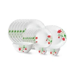 Larah by Borosil Hazel Fluted White Opalware 21 Pieces Dinner Set-picture-20