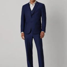 Van Heusen Navy Slim Fit Printed Four Piece Suit-image-98