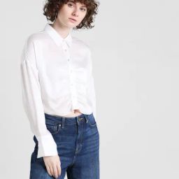 Only White Regular Fit Crop Shirt-image-107