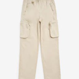 Y&F Kids by Westside Beige Cargo-Style Mid-Rise Cotton-Blend Trousers-image-85