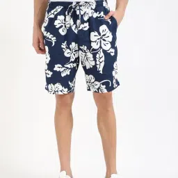 TOMMY HILFIGER Navy Linen Regular fit Print Shorts-picture-38
