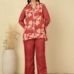 FUTURO Abstract Printed Shirt With Trousers Co-Ords Set-picture-21