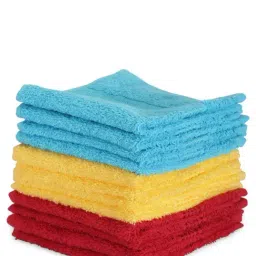 Bianca D'ross Multicolor Cotton 380 GSM Face Cloths - Set of 12-43