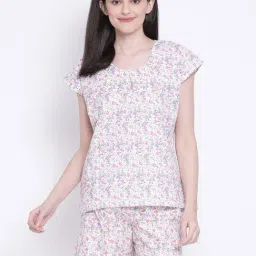 Clovia Multicolor Floral Print Top With Shorts-image-10