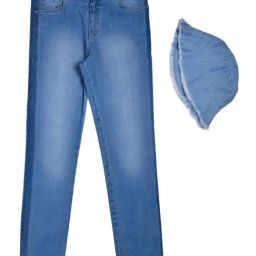 Gini & Jony Kids Blue Washed Jeans with Cap-picture-33