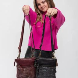 Art N Vintage Simona Black Leather Textured Small Sling Handbag-picture-10