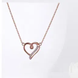 GIVA 92.5 Sterling Silver Curl Heart Necklace for Women-image-66