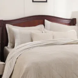 Maspar Cotsmere Muted Beige 120 GSM Cotton Queen Size Quilt - Set of 8-image-8