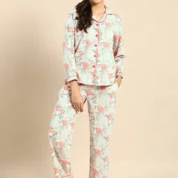Clt.s Multicolor Printed Shirt & Pyjamas With Eyemask & Scrunchie-image-3