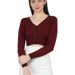 Monte Carlo Maroon Wool Open Front Cardigan-image-38