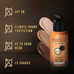 Max Factor Face Finity All Day Flawless 3 In 1 Foundation SPF 20 N84 Soft Toffee - 30 ml image 5