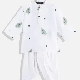 READIPRINT FASHIONS Kids White Printed Full Sleeves Kurta with Dhoti-image-65