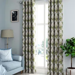 Bianca SANTORO Green Faux Silk 7 Ft. Door Curtain - Set of 2-32