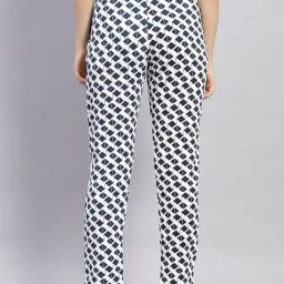 Monte Carlo White & Navy Polyester Blend Printed Pyjamas image 2