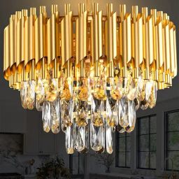 Homesake Gold Metal Crystal Chandelier-image-7