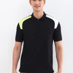 Allen Solly Black Regular Fit Colour Block Polo T-Shirt-image-13