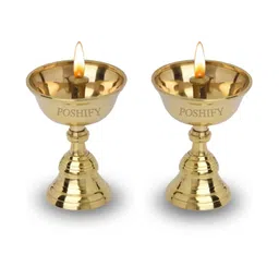 POSHIFY Pyali Brass Diya (pack of 2)- Diya for Puja, Home Decor, and Festival Celebrations-30