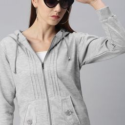 VOXATI Women Grey Hooded Sweatshirt-image-14
