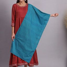 Sangria Women Blue Cotton Printed Dupatta-picture-49