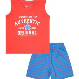 Bodycare Kids Red & Royal Blue Cotton Printed Mickey & Friends T-Shirt Set-image-32